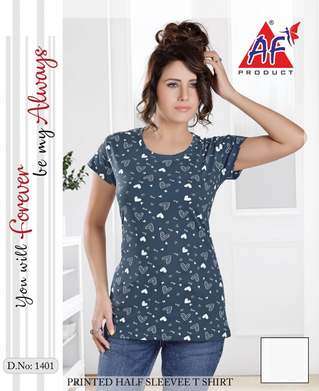 AF Printed Night Wear Ladies Top Catalog